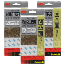 3M Scotch 超強力VHB雙面膠帶 凹凸面 VP03 免釘免打, 3包
