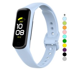 矽膠多彩錶帶, 淺藍色, 43mm, 藍牙