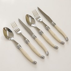 Cuisine de Maman Laguiole 餐具組 (奶油白), 乳白色, 1組, 勺子 2p + 叉子 2p + 刀 2p