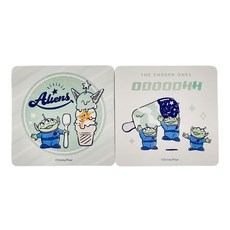 收納王妃 玩總烘焙 軟式珪藻土杯墊 方 2個, 冰淇淋 白色 + 綠色, 1組