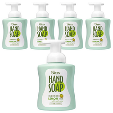GREEN 綠的 植物系潔手慕斯 檸檬伯爵, 含植物水嫩成分 更環保省水, 300ml, 5瓶