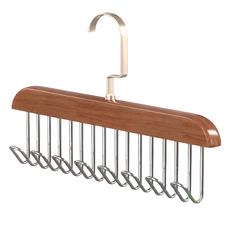 木質掛鉤衣架, 金屬+木, 原木色/復古色, 27.5x18cm, 4個