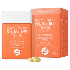 VITALBEAUTIE Daily維他命咀嚼錠 綜合維他命, 60顆, 1罐