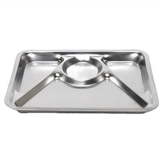 4格不鏽鋼餐盤, 1個, 銀色, 27x22x2cm