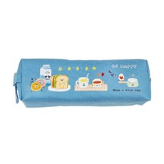 Sunny 三瑩文具 哩哩扣扣大方筆袋, 尼龍布材質，尺寸:190*55*65MM, 藍色, 1個