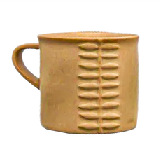 MEISTER HAND FLOR 馬克杯葉 焦糖黃 陶瓷 W9XD11.5XH7CM 260cc 日本產, 1個