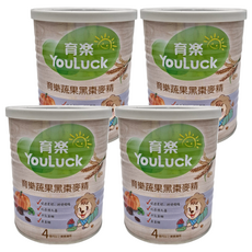 YouLuck 育樂 黑棗麥精, 促進食慾 排便順暢 4個月以上寶寶適用, 黑棗, 280g, 4罐