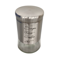 優得米蘭玻璃罐 高硼硅耐熱玻璃不鏽鋼儲物罐, 630ml, 1個