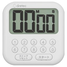 dretec 香香皂12大螢幕數字按鍵計時器 99分99秒 日文 T-616NWTKO 白色, 1個