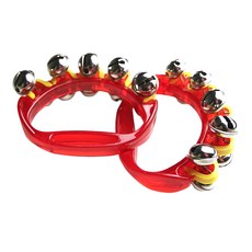 OPPA 奧福樂器 打擊樂器 塑膠透明手搖鈴 10鈴 2個 紅色 兒童玩具, 1組