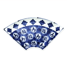 高山陶器 小皿 15.5x8x高1.5cm 日本製, 丸紋福壽扇, 1個
