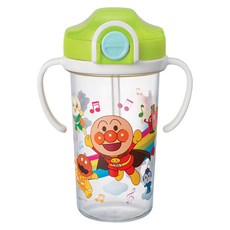 ANPANMAN 麵包超人 日本製鎖蓋吸管學習杯, 300ml, 1個, 透明感