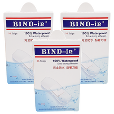BIND-in 絆多 那柏瑞特可盧雅 100%防水膠布 8316 中片型, 16片, 3盒