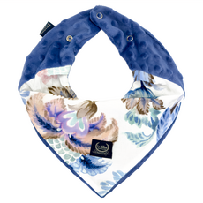 La Millou 圍兜 25 x 30cm 紫鴛花 藍色 寶寶口水巾 柔軟親膚 可調節, 1入, 1件