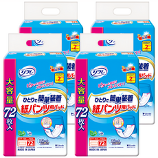 Refre 利護樂 替換式尿片 褲型尿褲專用 2回尿量 日本原裝進口, 72片, 43.5 x 13.5cm, 4包