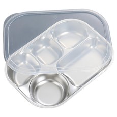 小麥購物 316 不鏽鋼耐高溫分隔餐盒 L960, 1個, 5格