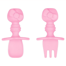 BUMKiNs 白金矽膠湯叉組, 湯匙 + 叉子, Hello Kitty, 1組