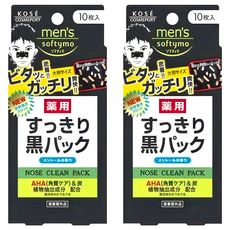KOSE 高絲 softymo 絲芙蒂 男用妙鼻貼, 含植物性保濕成份 及皮脂吸附, 10枚, 2盒