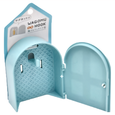 YAMADA 山田化學 房屋造型吸鐵式橡皮筋收納盒, 藍色, 1個