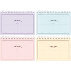 Pinkfoot 3000 週計畫本 4件組, 黃色+粉色+薄荷綠+紫色, 1組