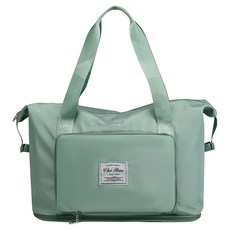 折疊收納可擴充容量防潑水運動健身包/側背包/收納袋, 水綠色, 1個