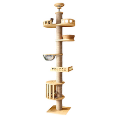 毛皇上 頂天立地貓爬架 E款 穩固耐抓 多層貓跳台 貓抓柱 貓玩具, 1組