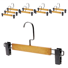 實木鍍鉻衣褲架 BD010019-0 31cm, 原木色, 10個
