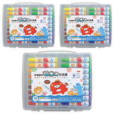 SKB文明 胖福星球可水洗彩色筆 36色套裝, CW-260, 3盒