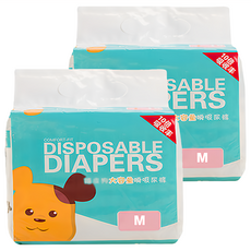 萌貝貝 可愛爪印變色寵物紙尿布 (10片/包) 犬貓生理褲/禮貌帶 Set, M(腰圍24~41cm), 2包