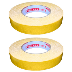 鹿頭牌 雙面布膠帶 20mm x 25m 強力黏貼 家庭辦公室必備, 2捲