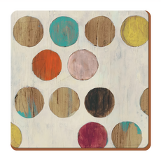 creativeTops 木質杯墊 Set 6件組 耐熱120度C, 漆繪 多色, 1組