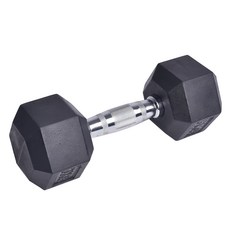 三次方 六角包膠啞鈴 15kg 居家健身 重量訓練, 1個