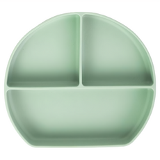 Little Bearnie 熊格格 矽膠分隔餐盤, 21x18.5cm, 耐熱-20°C~220°C, 適用年齡6個月以上, 餐盤, 海草綠, 1個