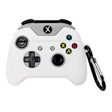 Timo 復古遊戲機手柄 AirPods Pro/Pro 2耳機保護套 矽膠材質 附掛勾, 白色, 1個