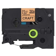 TZeTAPE 兄弟牌 手作風護貝標籤帶 防水耐熱 耐磨 防油漬, 牛皮紙黑字, 24mm