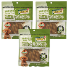 Chewy Time 健康時刻 全犬螺旋雙效無穀潔牙骨, 雞蛋爆毛, 無添加防腐劑, 鱉蛋爆毛, 120g, 3包