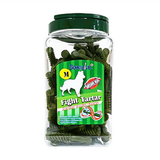 Boneplus 超效動能雙頭潔牙骨，螺旋狼牙頭設計，口腔保健，富含礦物質, 1.1kg, 1罐, 天然草本