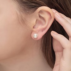 St Scott 女款 14K 施華洛世奇珍珠簡約耳環 8mm STJ-EG1426YG