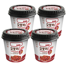 YOPOKKI 辛辣味辣炒年糕即食杯 韓國原裝進口 微波加熱 超嗆辣 道地的韓國美食, 120g, 4個
