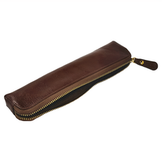 TINY'ST 輕簡型真皮筆袋, 深咖, 1個