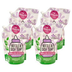 dapple baby 奶瓶及餐具清潔液補充包 薰衣草, 1.005L, 4包