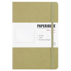 PAPERIDEAS A5 硬皮筆記本, 點陣內頁 188頁, 無酸紙, 抹茶綠, 1本