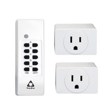 LongPing 一對二智能家電遙控插座 無線遙控 智能學習 適用多種家電, 6cm, LP-RS12, 1組