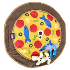 Mad Cat 遊戲墊 蘑菇鮮魚披薩 包括4個貓玩具, 1個