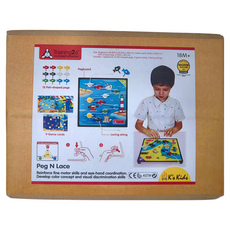 K's Kids 奇智奇思 小魚穿穿樂 Set 12個魚形釘 9張遊戲卡 穿線, 1盒