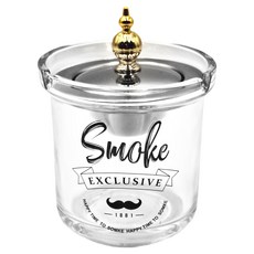 FANCY LIFE 防飛菸灰缸, 玻璃不鏽鋼材質, 附蓋子, 單色, 1個