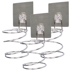 居家達人 環保無痕魔力貼掛勾 吹風機架 不鏽鋼 PC 超黏多次膠, 3個, LT-82011