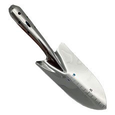 生活King 大不鏽鋼刻度花鏟/農用鏟/鏟子 30 x 8cm，園藝種植好幫手，不鏽鋼材質堅固耐用, 1支