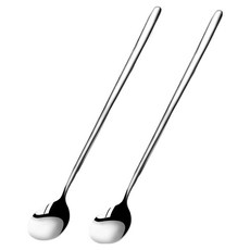 瑞典廚房 304不鏽鋼 超長長柄攪拌勺/攪拌匙/咖啡勺/冰品/湯匙/冰沙匙/攪拌棒 方柄款 32cm, 攪拌勺 2支, 不鏽鋼色, 2支