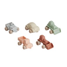 VIKINGTOYS 維京玩具 莫蘭迪巧克力小車隊4件組, 瑞典品牌 原裝進口 專為幼童設計的安全玩具, 顏色隨機, 7cm, 1組